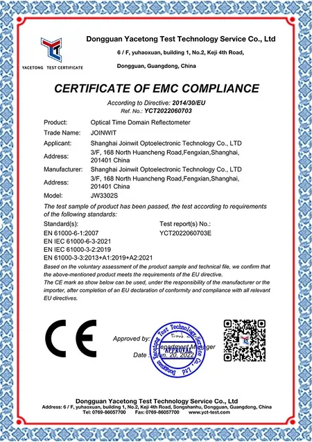 Certificado CE JJW3302S